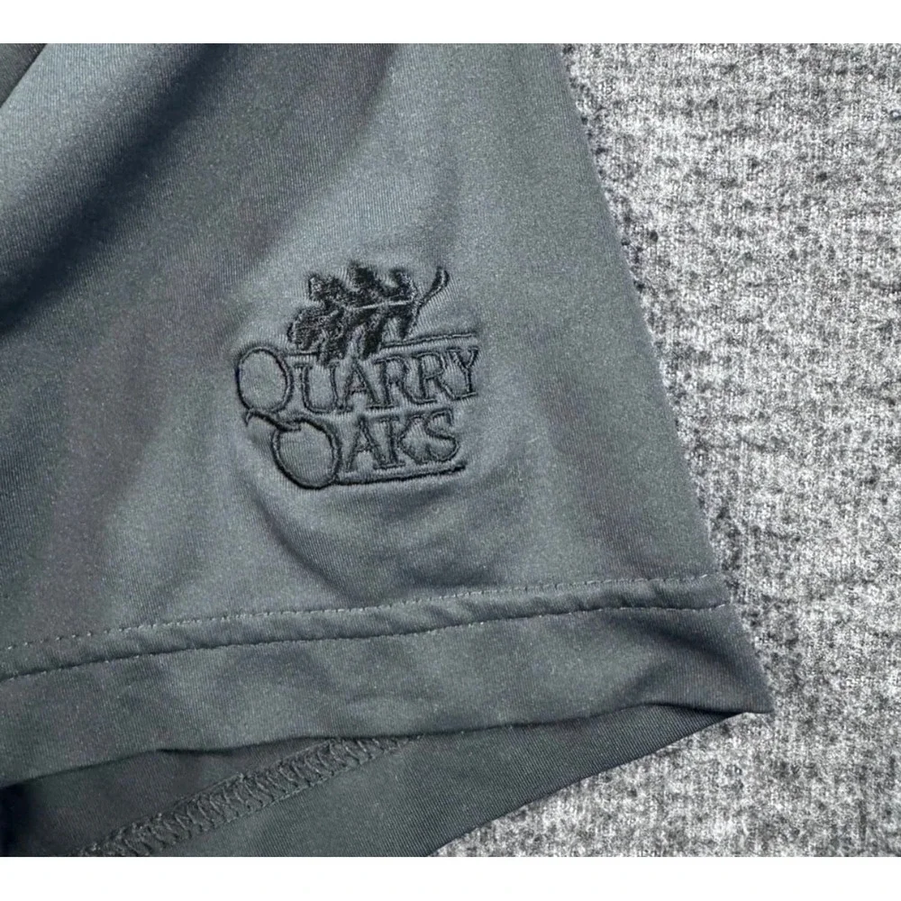 Adidas adiPure Mens XL Golf Polo Shirt Charcoal Grey Quarry Oaks Logo